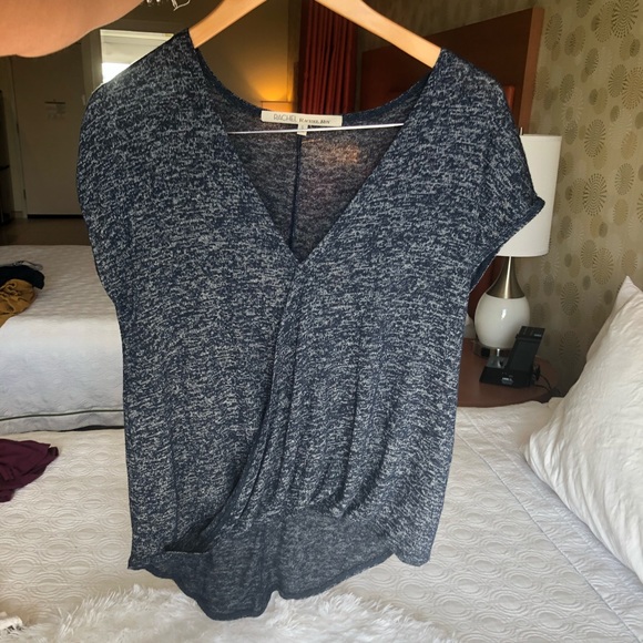 🔴SOLD🔴Rachel Roy Crossover Heather Navy Blouse - Picture 5 of 13